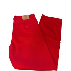 Members Property Mens Red Denim Jeans Straight Leg 100 Cotton W38 L32 Red Pants